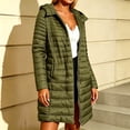 thumbnail image 5 of FDGIU Women's Hood Mid Length Quilted Puffer Coat, Full Zip Snap Button Lightweight Padded Jacket with Side Pockets for 2026 Fall Winter Travel Daily Layering, 5 of 6