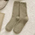 thumbnail image 3 of GDREDA Compression Socks Women's Autumn and Winter Solid Color Velvet Thickened Velvet Home Floor Socks Confinement Sleep Socks Mid Calf Socks Brown,One Size, 3 of 3