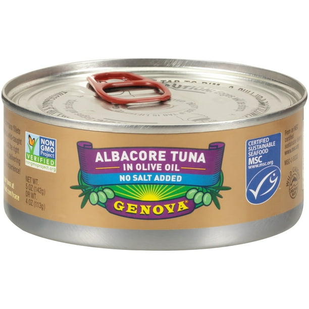 Genova Solid Albacore in Olive Oil Low Sodium 5 ounces