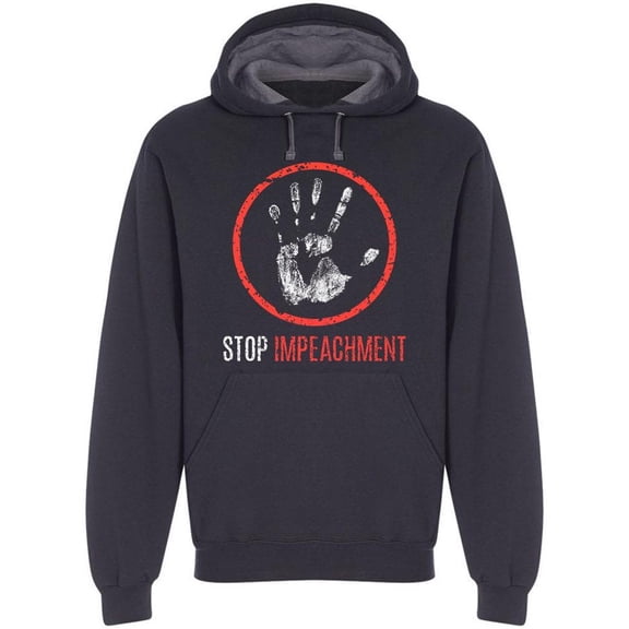 Stop Impeachment Inscription Hoodie Men -Image by Shutterstock Men Hoodie, Male 3X-Large
