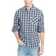 thumbnail image 1 of Kenneth Cole Amesbury Checked LS Button Up Shirt para hombre, azul, grande Kenneth Cole Botones al frente, 1 of 1