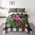 thumbnail image 2 of YST Red Cardinal Botanical Comforter Set, Queen Size, Rustic Farmhouse Black White Buffalo Plaid, Soft Lightweight, 2 of 6