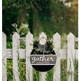 thumbnail image 3 of Gather Together Sign Farmhouse Wood Sign Front Porch Decor Rustic Wooden Sign Wall Decor Hanging Wooden Decorations with Bow-Knot for Home Porch Wall Door, 11 x 11 inch, 3 of 7