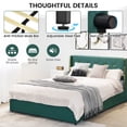 thumbnail image 6 of Gymax Queen Upholstered Bed Frame with 4 Storage Drawers Headboard Green, 6 of 9