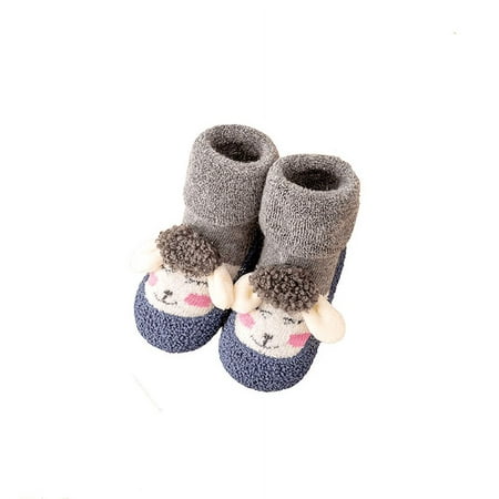 

Lovskoo 2024 Newborn Infant Toddler Baby Shoes Boys Girls Non-Slip 3Months-3Years Indoor Floor Shoes Soft Sole Spring Fall Shoes Socks Winter Warm Children Bootie First Walking Shoes Gray