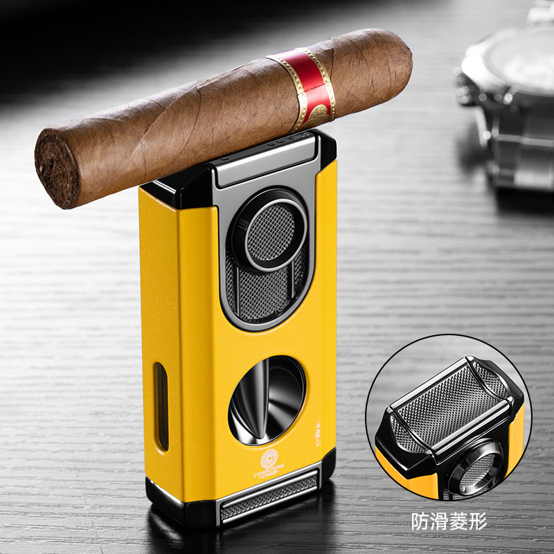 Cigar Lighter Windproof Straight Creative Three-In-One V Shear Multi-Function Zinc Alloy Lighter Cb-24Ft2