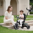 thumbnail image 5 of AILEEKISS 7-in-1 Kids' Tricycle with Push Handle, Foldable Trike Bicycles for Kids 1-5 Years, Green, 5 of 9