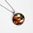 thumbnail image 4 of Thanksgiving Pumpkin Elegant Glass Circular Pendant Necklace - Handcrafted Jewelry for Women, 4 of 5