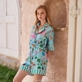 thumbnail image 4 of Pijama de seda de hielo para mujer, traje de manga larga con diseño de nicho, estilo Ins, primavera y verano, 2023, 4 of 4