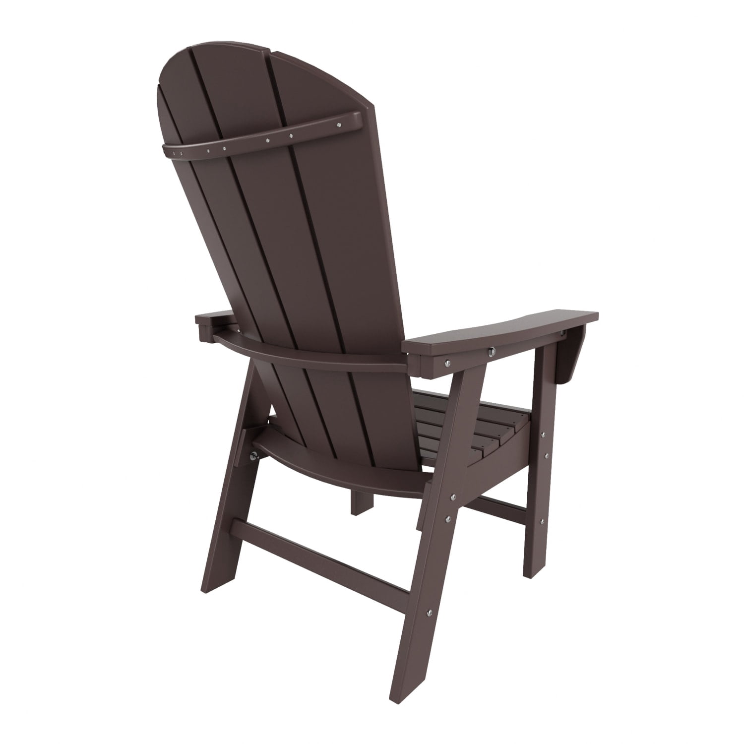 WestinTrends Malibu Adirondack Patio Dining Chairs, All-Weather Poly Lumber, Ergonomic Seat, 330-lb Capacity, Dark Brown
