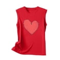 thumbnail image 3 of UPPADA Débardeurs Grande Taille pour Femmes, T-Shirts Graphiques Sans Manches Décontractés, T-Shirts Surdimensionnés, T-Shirts Graphiques Sans Manches, Rouge, L, 3 of 4