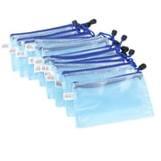 Unique Bargains Blue Zip up Waterproof A6 Paper Document Files Storage Holder Bag