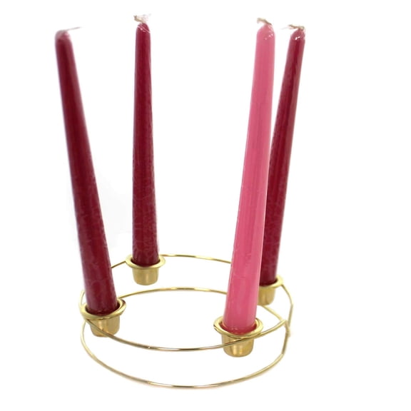 Roman Inc Metal Christmas Advent Wreath Candleholder with Candles 66644