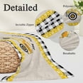 thumbnail image 3 of Yellow Truck Pillow Covers 12"x20", Spring Bees Honey Daisy Black Buffalo Plaid Soft Brushed Microfiber Breathable Throw Pillow Covers, Pillowcase with Zipper for Couch Sofa Bedroom Living Room, 3 of 9