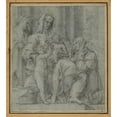 thumbnail image 3 of Bartolomeo Cesi 15x16 Black Modern Framed Museum Art Print Titled - Holy Family with Saint John the Baptist Adored by an Unidentified Figure (1590s), 3 of 5