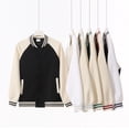 thumbnail image 3 of Autumn/Winter 380g Heavyweight Color Block Baseball Jacket Sweatshirt for Men and Women, Loose Knit Cardigan, 3 of 4