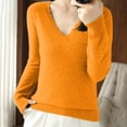 thumbnail image 2 of Turilly Fashion Women's Casual Sweaters V-Neck Solid Color Loose Base Knitted Sweater, 2 of 5