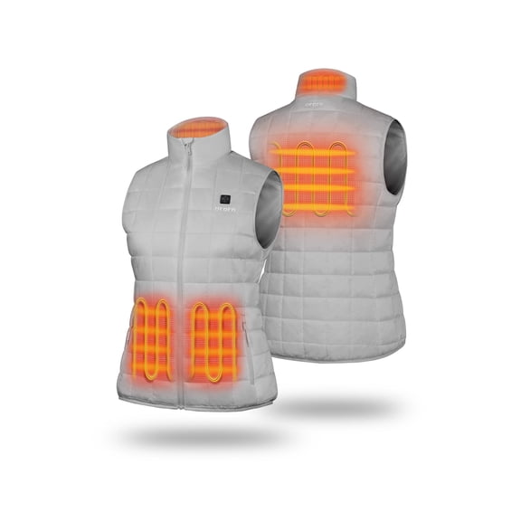 ororo 4-Zone Heated Quilted Vest for Women with Battery, Lightweight Heating Vest (Light Grey, M)