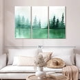 thumbnail image 2 of Elephant Stock Pine Tree Silhouette Wall Art - Horizontal Multi Panel Canvas - Living Room Wall Decor - Abstract Multi Panel - Green And White Decor - 50" x 32", 2 of 5