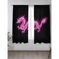 thumbnail image 2 of Sheer Curtains 72 Inches Long 2 Panels Set for Bedroom, Dragon Flames Semi Sheer Curtains for Windows, Purple Dragons Abstract Modern Art Voile Window Treatments Rod Pocket Curtain, 2 of 7