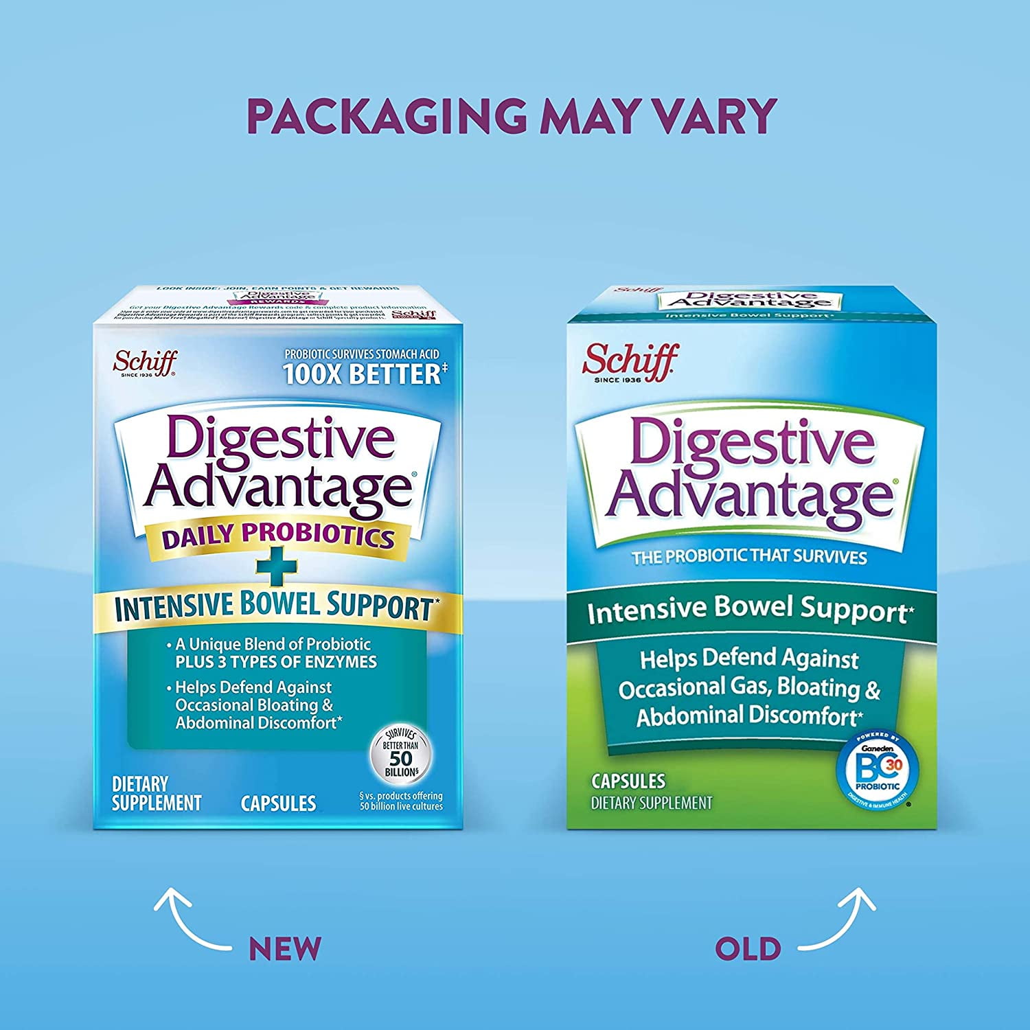Digestive Advantage IBS Probiotics For Digestive Health & Intensive Bowel Support, Probiotics For Women & Men with Digestive Enzymes, Support for Occasional Bloating & Gut Health, 96ct Capsules