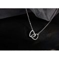 thumbnail image 4 of Interlocking Heart Shaped Sterling Silver Pendant Necklace for Women Girls Delicate Infinite Eternal Love Necklace Cute Initial Heart Shaped Adjustabl, 4 of 5