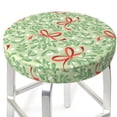 thumbnail image 3 of KLL leaves bows Round Bar Chair Cushion Cover,Bar Stool Protector with Elastic, Soft Washable-13 inch, 3 of 7