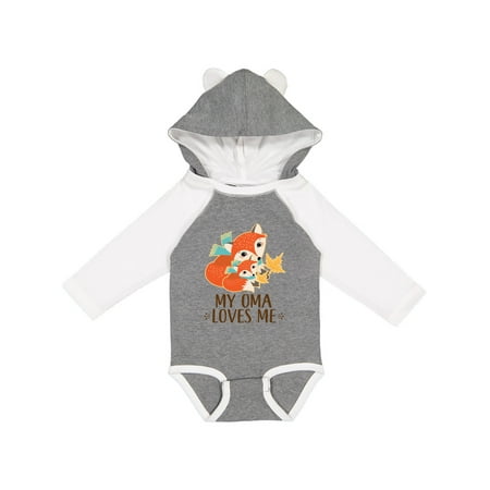 

Inktastic My Oma Loves Me Cute Fox Gift Baby Boy or Baby Girl Long Sleeve Bodysuit