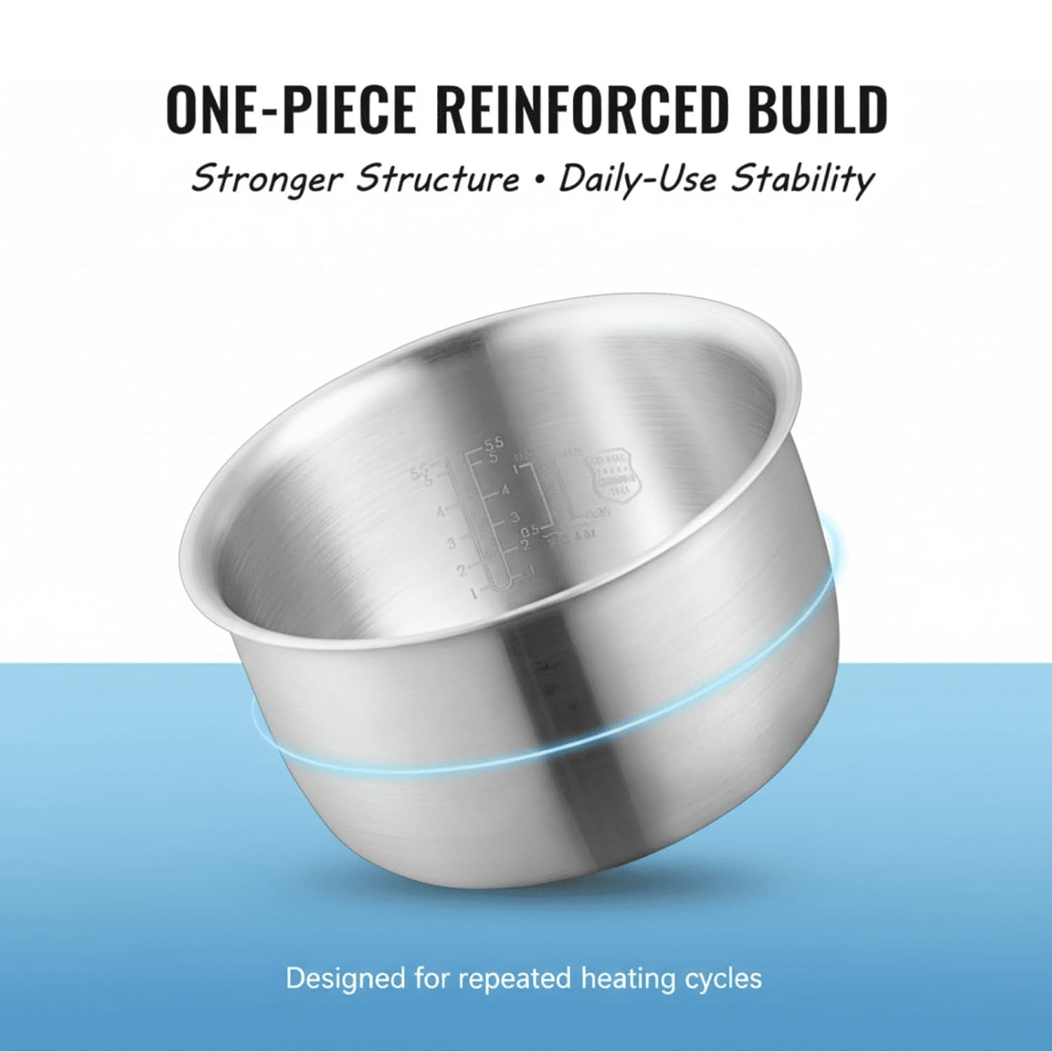 316 Stainless Steel Inner Pot Compatible with Tiger JBV-10CU Rice Cooker, 3L 5.5 Cup Replacement Inner Bowl, Stable Heating Structure for Daily Cooking Performance