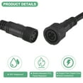 thumbnail image 2 of Uxcell 2-Pack Cable de Extensión a Prueba de Agua, 4 Pines 9.84 Ft/3m con Conectores Masculinos y Femeninos IP67 para Focos [Negro], 2 of 7