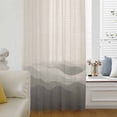thumbnail image 6 of Grey Beige Ombre Sheer Curtains 54 Inches Long, Minimalist Ocean Waves Linen Light Filering Curtains, Breathable Simi Curtain Privacy Drapes for Kitchen Bathroom Nursery Small Window Treatment, 6 of 9