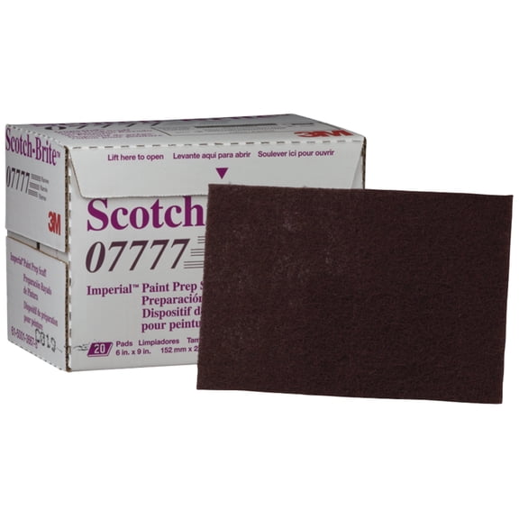 Scotch-Brite Paint Prep Scuff Hand Pad 07777 Maroon, 20 pads per box 3 boxes per case