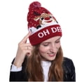 thumbnail image 5 of Christmas Snowman Elk Christmas Tree Ball Knit Cap with LED Colorful Lights Decorative Hat, 5 of 9