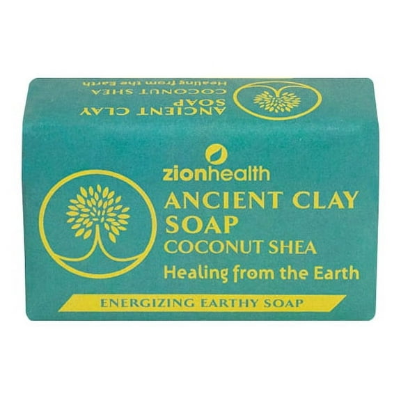 Zion Health Coconut Shea Ancient Clay Natural Soap Bar, 6 Oz, 2 Pack