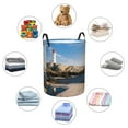thumbnail image 6 of Fotbe Laundry Hamper With Durable Leather Laundry Basket Lighthouse Thickened Waterproof Round Collapsible Laundry Hamper, Dirty Clothes Laundry Basket, 6 of 8