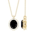 thumbnail image 3 of Rosec Jewels Lab Grown Black Diamond Pendant with Diamond Halo for Women - AAAA Grade, 18K Yellow Gold, 3 of 7