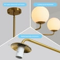 thumbnail image 2 of 5-Light Chandelier Ceiling Light Pendant Light Modern Contemporary Style Sputnik Pandant E12 with Universal Canopy Slope Ceiling Mount Metal Frame Nickel/Brass Plating With Glass Shade, 2 of 12