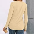 thumbnail image 3 of Womens Long Sleeve Shirts Business Casual Outfits Dressy Tops Blouses Henley V Neck Fall Clothes Complexion M, 3 of 5