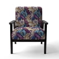 thumbnail image 4 of Designart "Purple Blue Gatsby Paisley Deco" Blue Floral Upholstered Accent Chair - Cottage Arm Chair For Bedroom, 4 of 5