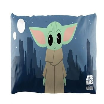 Baby Yoda Body Pillow Cover, 20 x 54, Microfiber, Blue, Star Wars