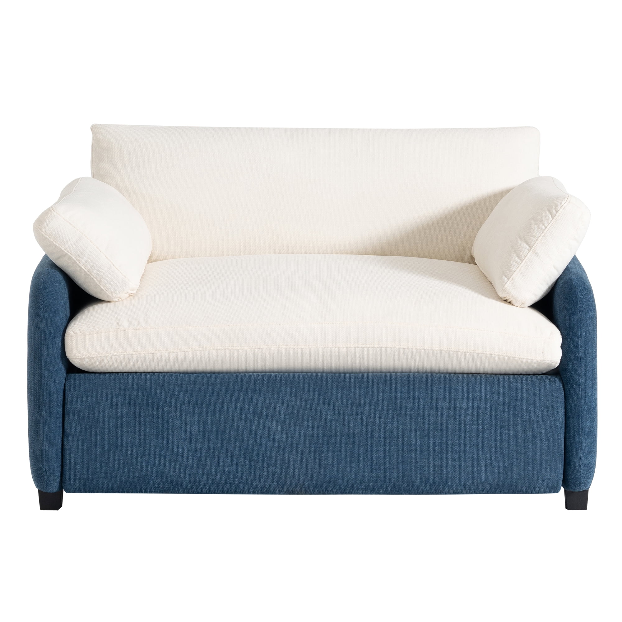 Leumius 50" Oversized Single Sofa Chair, Chenille Accent Chair with Wide and Deep Seat, Upholstered Armchair with Pillows for Living Room,Apartment,Bedroom, Blue