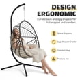 thumbnail image 5 of LHBcraft Hanging Egg Chair with Stand - 350lbs Capacity, Waterproof PE Rattan, Foldable Seat with Cushion for Outdoor Patio & Indoor Living Room, 5 of 8