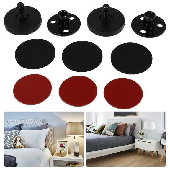 Mobutofu 2Pcs Adjustable Bed Frame Stopper Metal Wall Protection Bed Stabilizer Tool For Living Room 1.6*1.5*1.5in