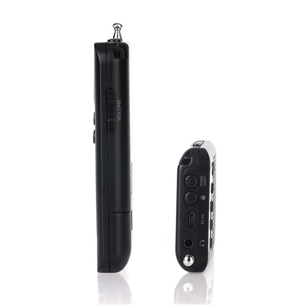 Portable Rechargeable AM/FM Pocket Radio with LCD Digital Display & Stereo Speaker - Pocket-Sized for Travel, Outdoors, Home & Emergency Backup