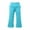 Sky Blue, variant on lnmuld Girls Foldover Waist Cropped Flare Leg Pants Elastic Breathable Knit Capri Bootcut Casual Yoga Bottoms Size:7-8 Years