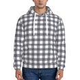 thumbnail image 2 of Black And White Plaid Hoodie Men Unisex 3d Fleece Hooded Sweatshirt Large, 2 of 7