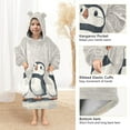 thumbnail image 3 of FORMRS Wearable Blanket Hoodie with Sleeves for Kids Cozy Flannel Sweatshirt, Cute Puffin, 3 of 7