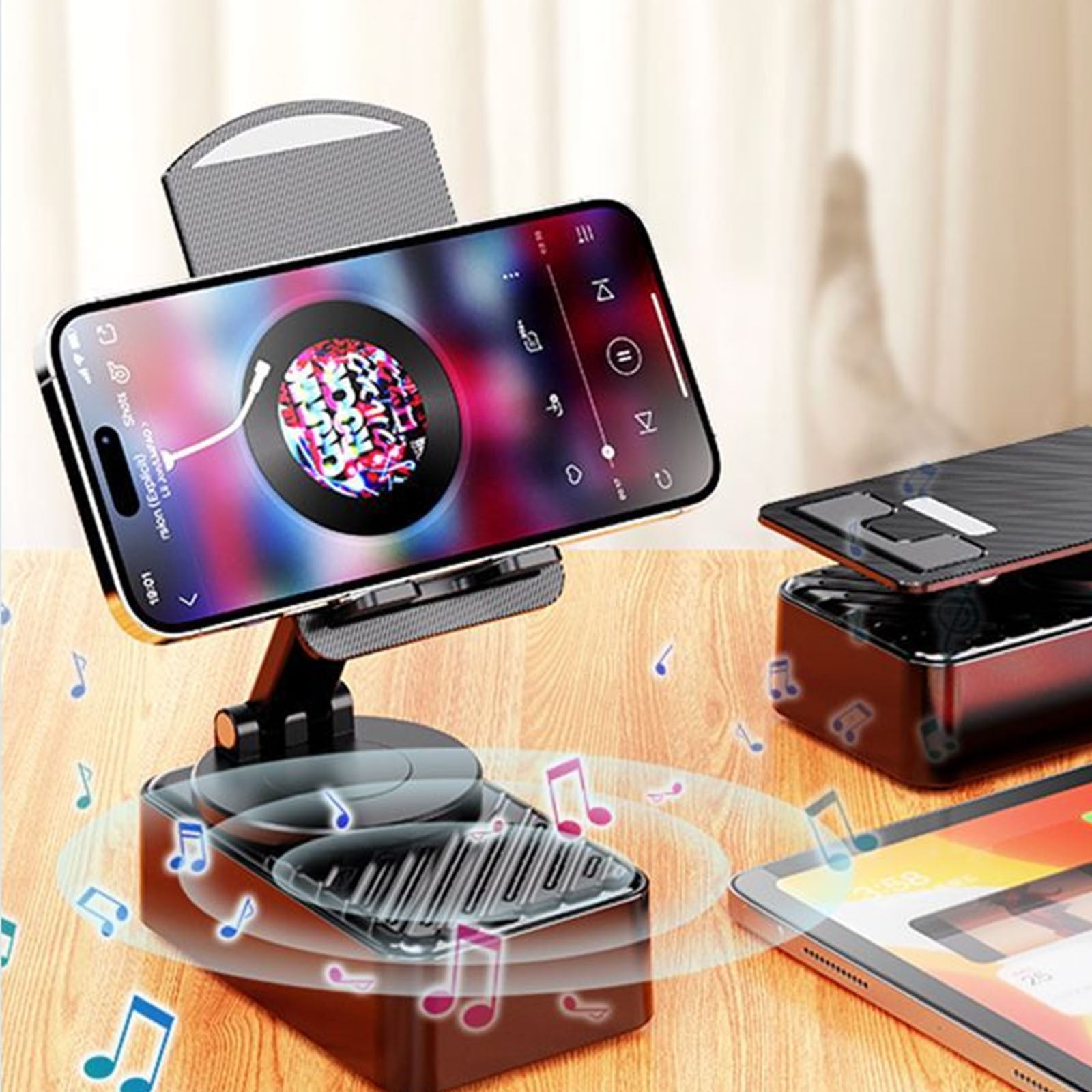 Edgergery Bluetooth Audio Power Phone Stand Cell Phone Stand With Wireless Bluetooth Speaker Multi-function Phone Stand With Bluetooth Speaker Power Bank