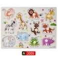 thumbnail image 1 of Wooden Children's Hand-held Board Animal Digital Three-dimensional Puzzle Puzzle Building Blocks Doll Toys Stall, 1 of 6
