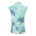 thumbnail image 5 of longantii Men's Casual Button Down Shirts Floral Sleeveless Hawaiian Shirt Tropical Holiday Beach Shirts 2026 Summer Casual Vacation Blouse Green 2XL, 5 of 6